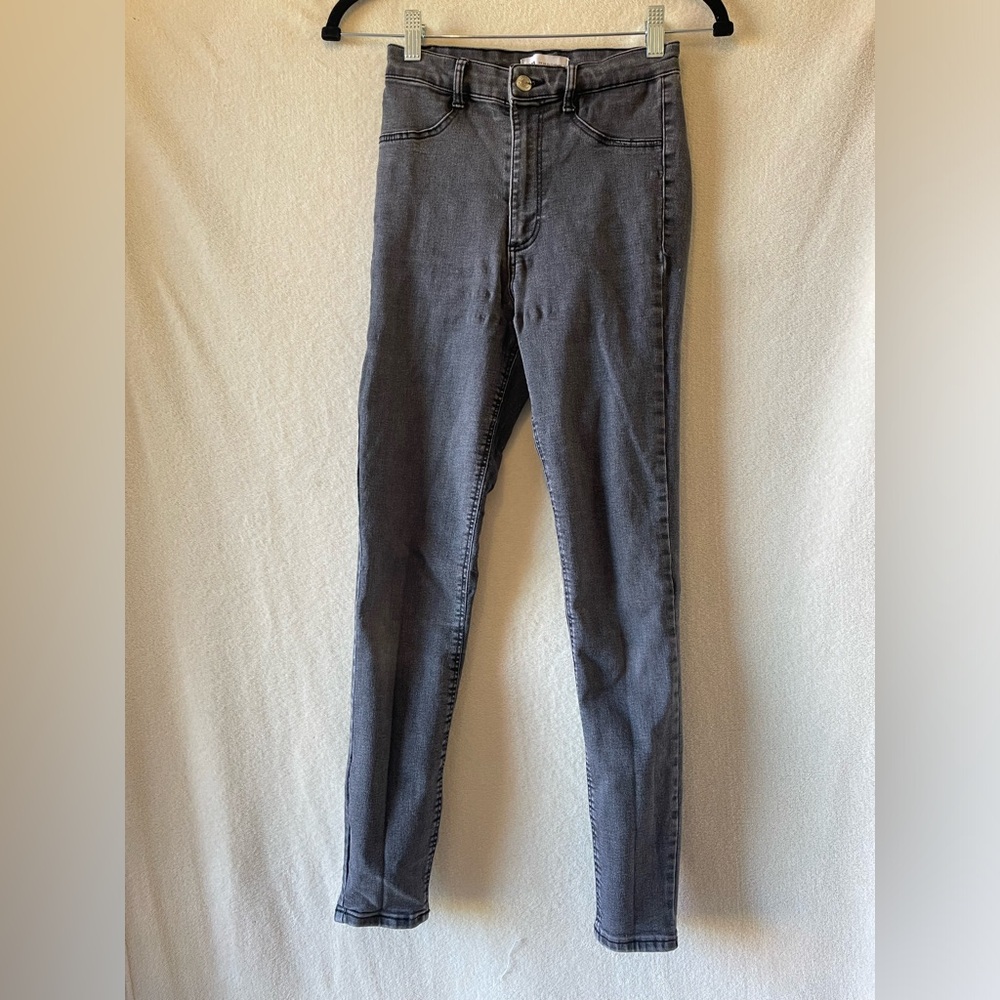 Zara High Rise Skinny Jeans Stretch Womens Size 2 ‎ Faded Black
